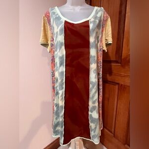 NEW WINTER SUN DRESS TUNIC MULTICOLOR 100% COTTON IN SIZE LARGE